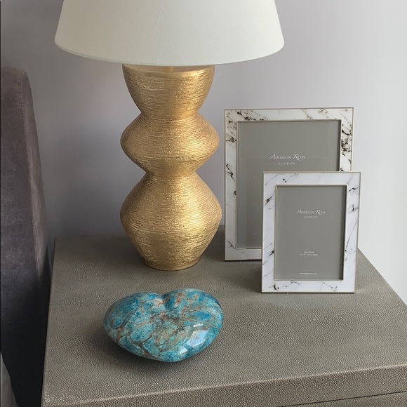 Beautiful blue stone heart decor object - Picture 3 of 5